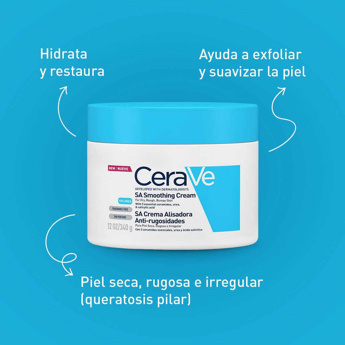 Cerave Crema Alisadora Anti-Rugosidades Smoothing 12Oz/340Ml