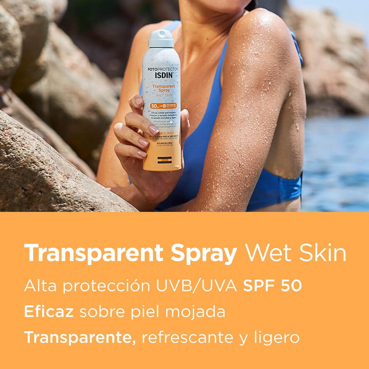 Fotoprotector Isdin ® Transparent Spray Wet Skin 50+ 200Ml