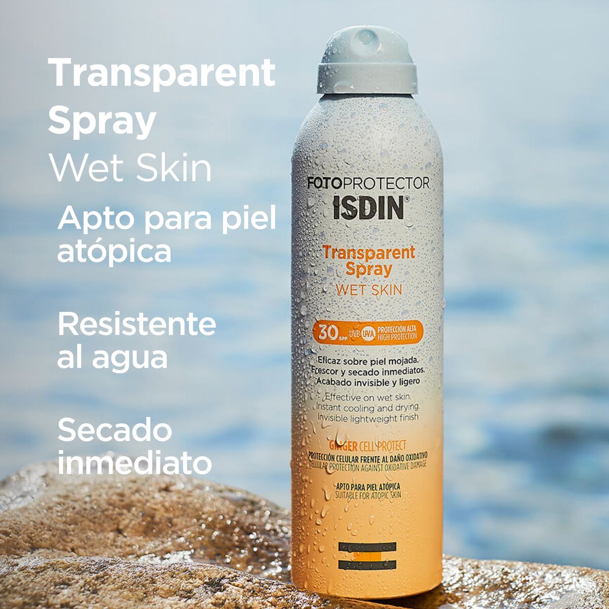 Fotoprotector Isdin ® Transparent Spray Wet Skin 50+ 200Ml