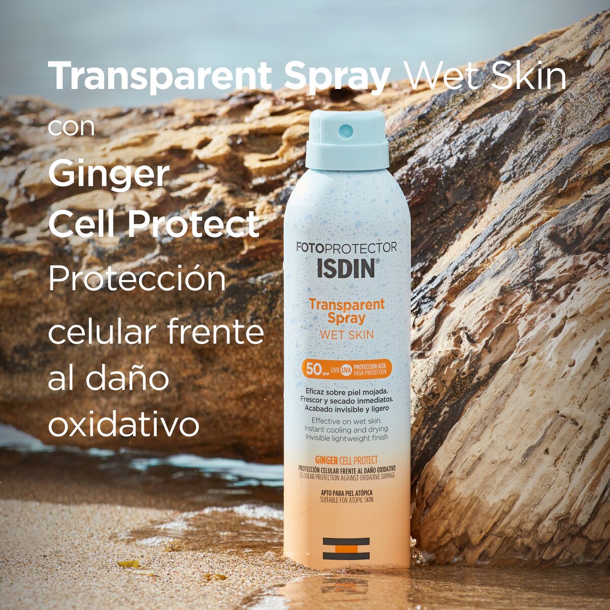 Fotoprotector Isdin ® Transparent Spray Wet Skin 50+ 200Ml